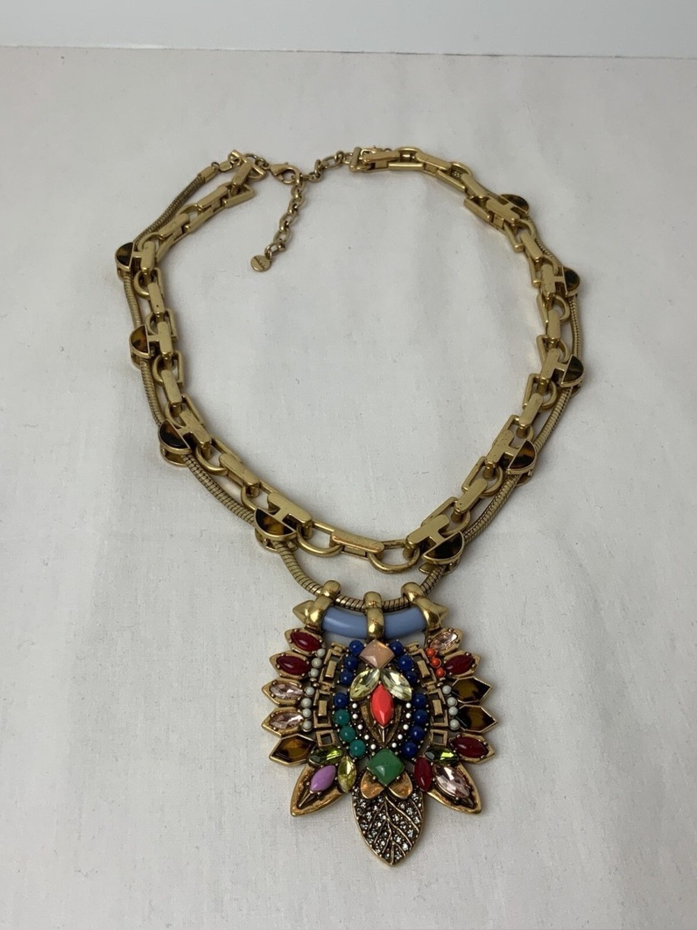 Stella & Dot York Multicolour Crystal Statement Pendant Necklace